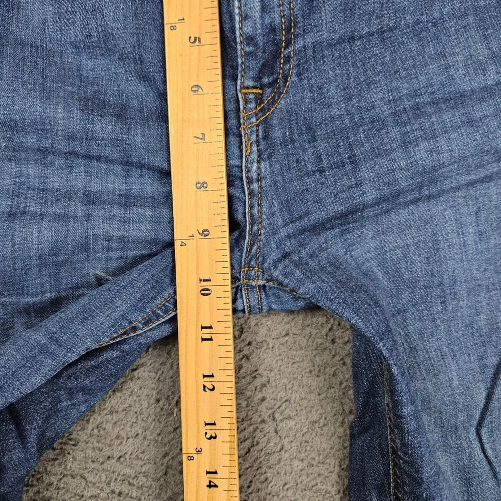 Free People Distressed High Rise Skinny Jeans Blue Ripped Knee 28R